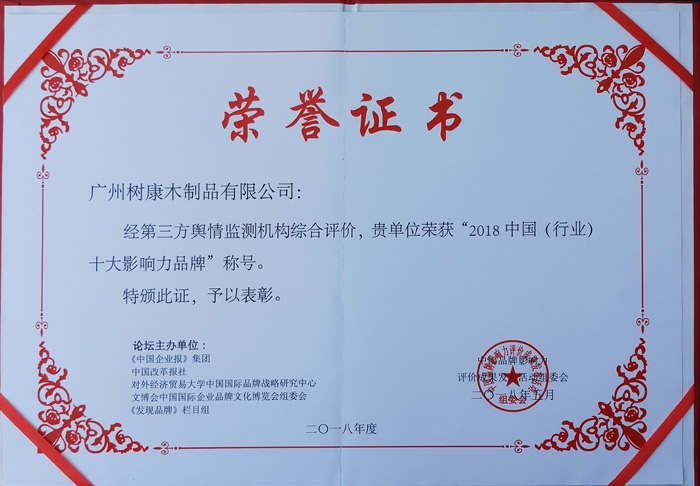 2018中国(行业)十大影响力品牌